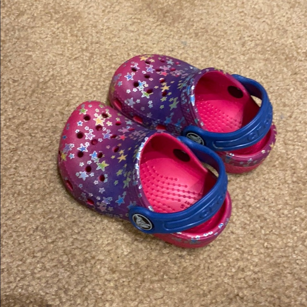 Pink Star Toddler Crocs size 4